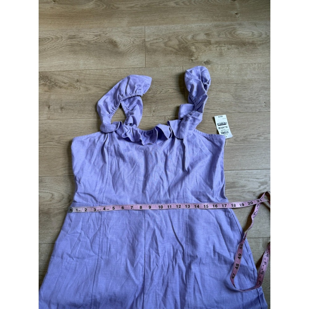 NWT Womens ON 34TH purple linen blend sleeveless jumpsuit ruffle summer size XL - Picture 11 of 16